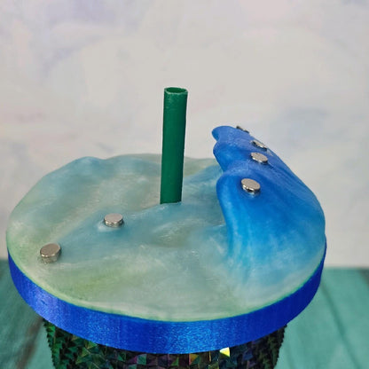 Magnetic Narwhal Straw Cap and Magnetic Tumbler Wave Topper - Standard Size Only Drinkware Coffee Cup Accessory straw  toppers