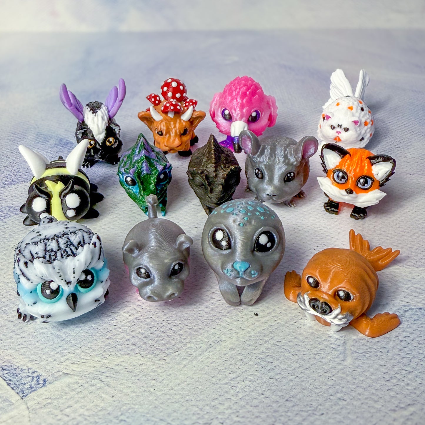 Bubble Buddies - Articulated 3D Printed Chubby Animal Minis - Unique Design, High-Quality Printing, Ideal for Collectors and Fans creative animal mini animal Mini 3D pocket pet Articulating