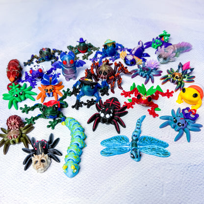 Baby Buddies - Creepy Crawlies- 3d printed Miniature articulated creature Prints and Packs print articulating creative animal Mini