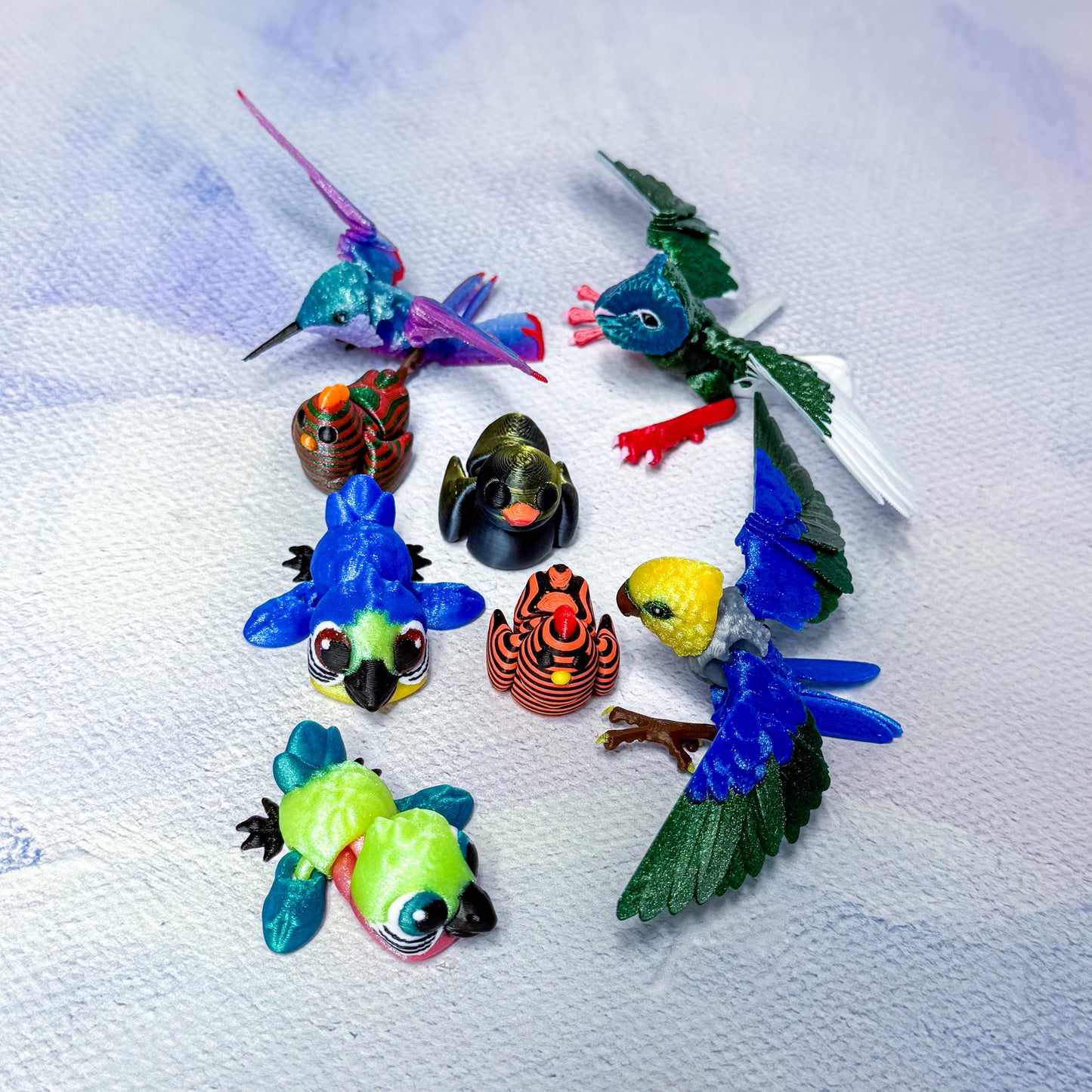 Baby Buddies - Birds- 3d printed Miniature articulated creature Prints and Packs print articulating creative animal Mini