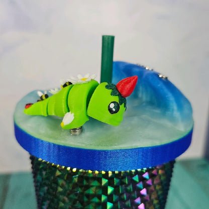 Magnetic Narwhal Straw Cap and Magnetic Tumbler Wave Topper - Standard Size Only Drinkware Coffee Cup Accessory straw  toppers