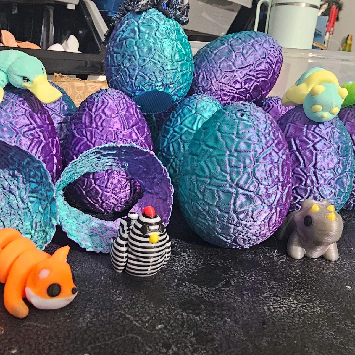 Crackable Egg with 3d printed Miniature Print Pet Friends